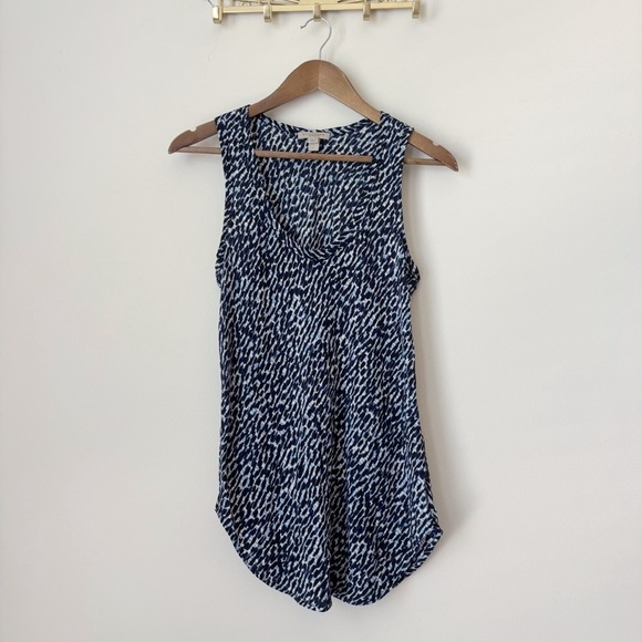 Burberry Brit Silk Geometric Print Sleeveless Blouse Small Blue - Picture 7 of 7